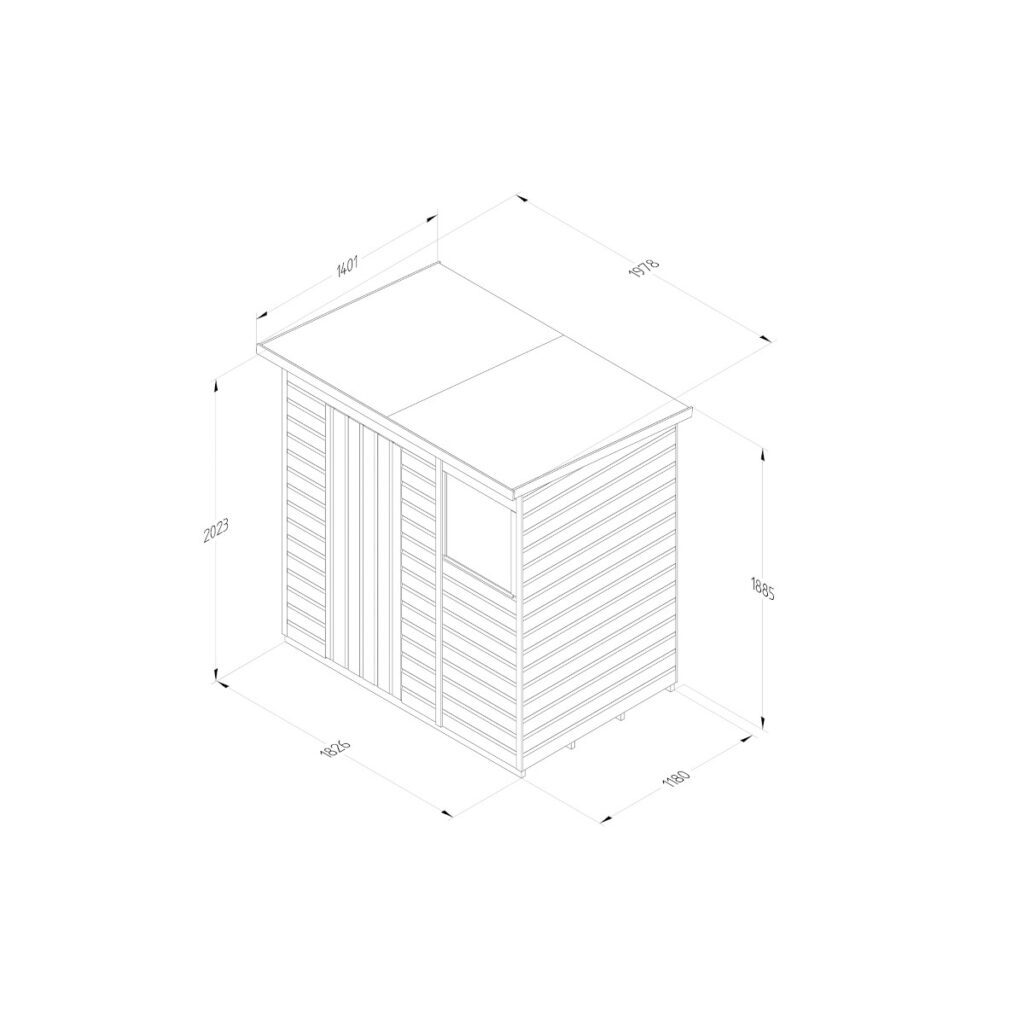 Beckwood 6×4 Pent Shed – 1 Window – with Installation 5013053197585 2